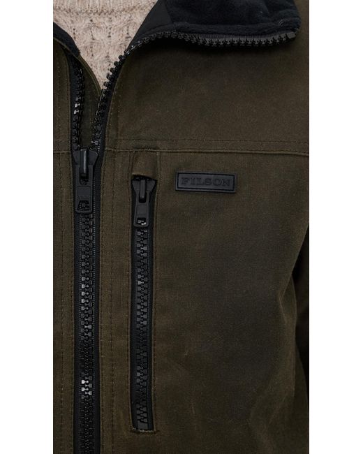 Filson Black Tin Cloth Primaloft Jacket for men
