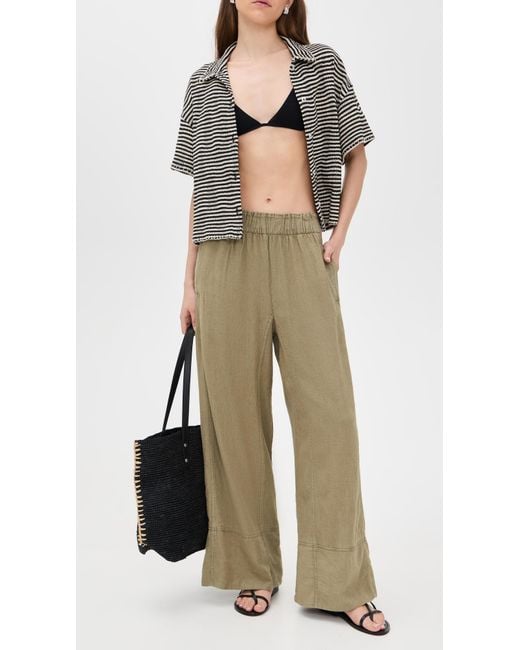 Free People Natural Days End Linen Pull On Pants