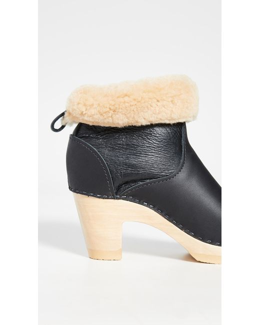 No 6 Leather Pull On Shearling High Heel Boots Lyst