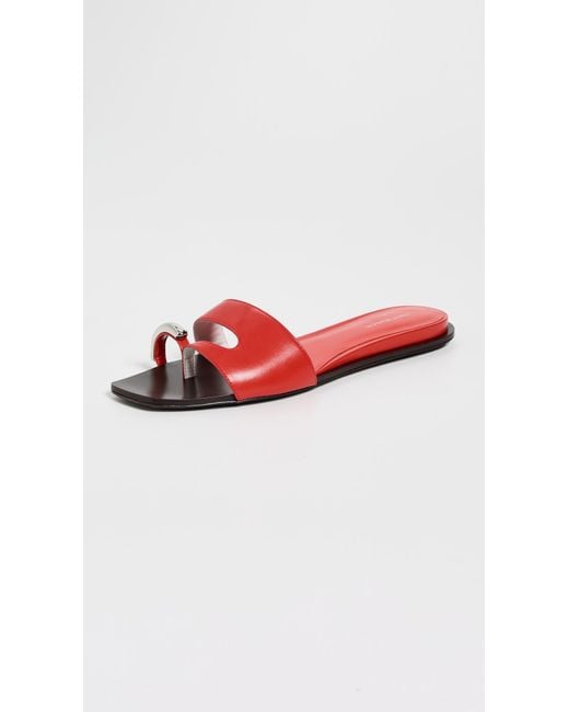 Tory Burch Red Pierced Slides