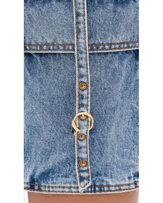 Aje. Blue Juno Denim Micro Mini Skirt