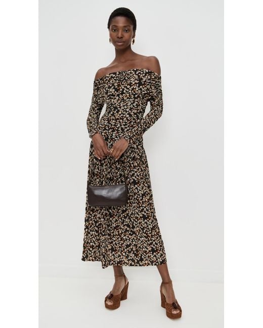 Farm Rio Multicolor Tiny Flowers Long Sleeve Maxi Dress