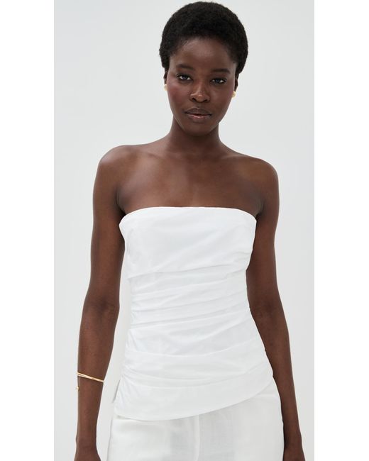 Jonathan Simkhai White Emerson Ruched Bustier