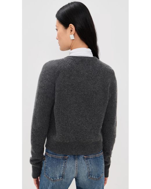 White + Warren Black Cashmere Waffle Cardigan