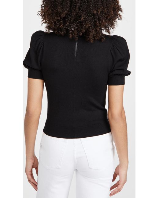 Alice + Olivia Black Chase Sweater With Detachable Collar