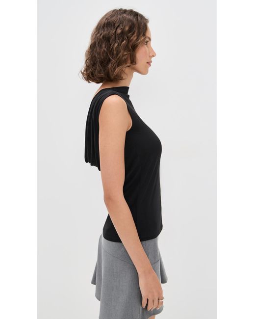 Wayf Black Celeste Drape Back Top