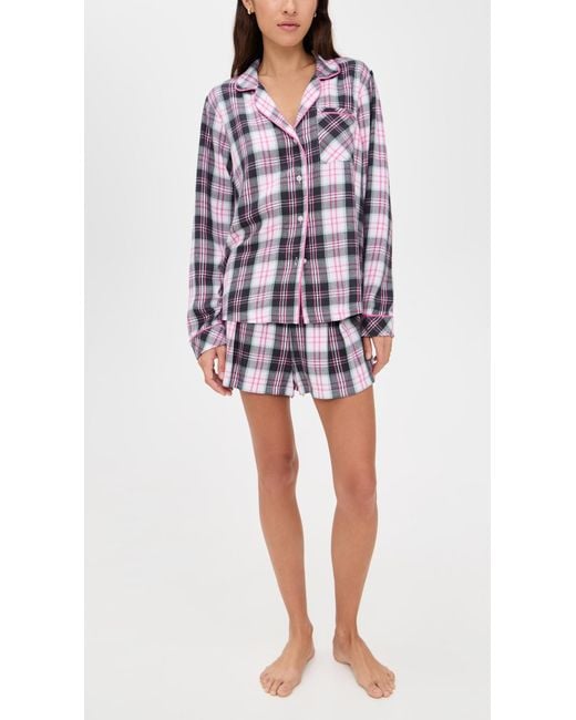 Stripe & Stare Black Ecovero Pajama Shorts