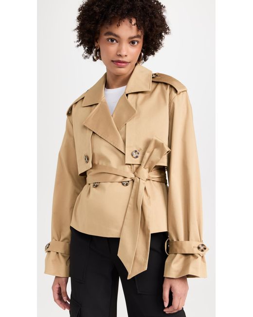 FAVORITE DAUGHTER Natural The Cropped Charles Trench Coat
