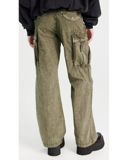 R13 Green Wide Leg Cargo Pants