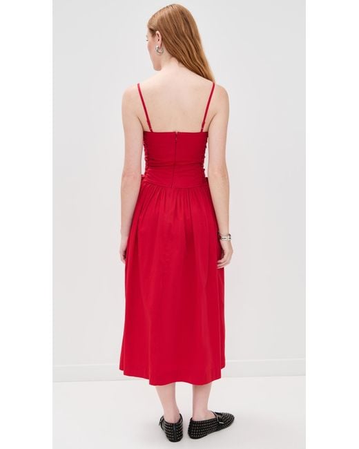 Damson Madder Angelina Midi Lace Dress in Red | Lyst