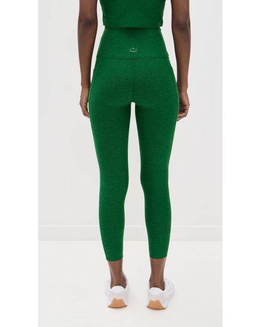 Beyond Yoga Green Spacedye Out Of Pocket High Waisted Midi Legging