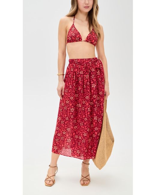 Ulla Johnson Pink Keaton Triangle Bikini Top