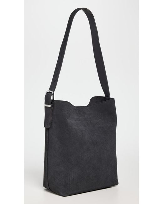 Madewell Black Essentials Bucket Tote Suede