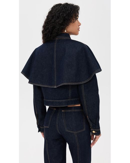 Ulla Johnson Blue The Agata Denim Cape Jacket
