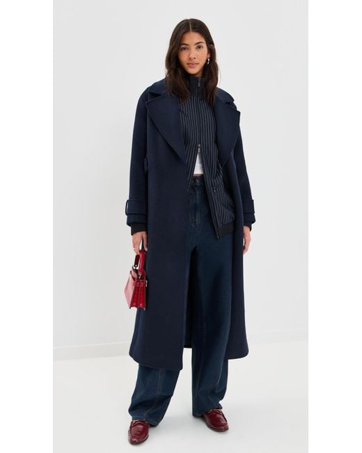 ALIGNE Blue George Wrap Coat