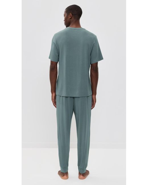 Eberjey Blue Henry Pajama Set for men