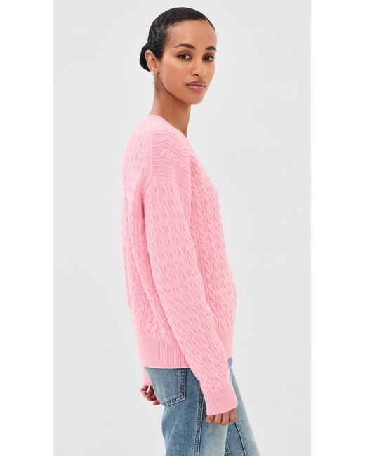 &Daughter Pink Wool Cable Knit Pullover