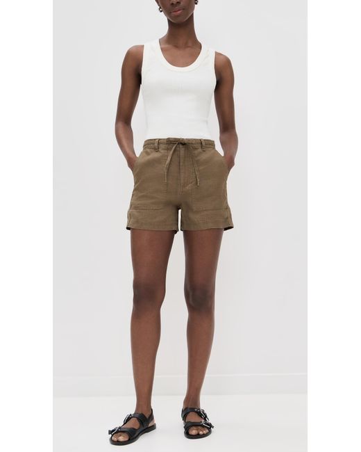 Madewell Natural Linen Pull-On Drawstring Shorts