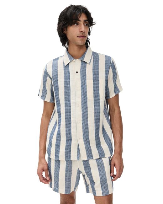 Kardo Blue Chintan Handloom Striped Shirt for men