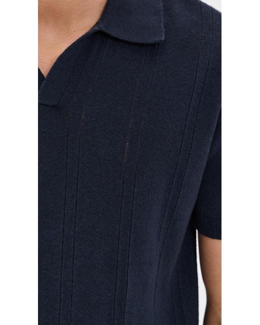 Taylor Stitch Blue Valencia Knit Polo for men
