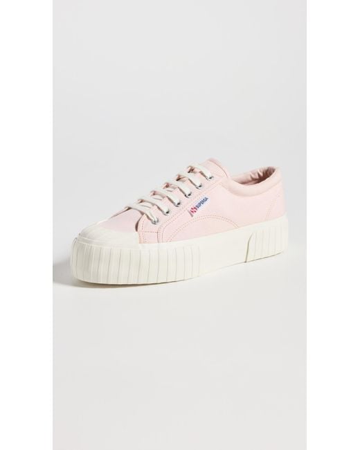 Superga Pink 2631 Stripe Platform Sneakers 7