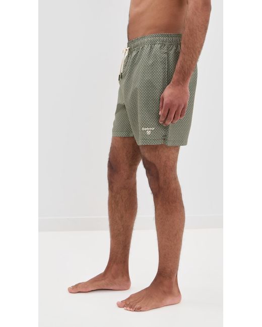 Barbour Green Shell Swim Shorts 5.5 for men
