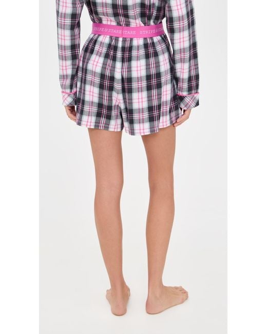 Stripe & Stare Black Ecovero Pajama Shorts