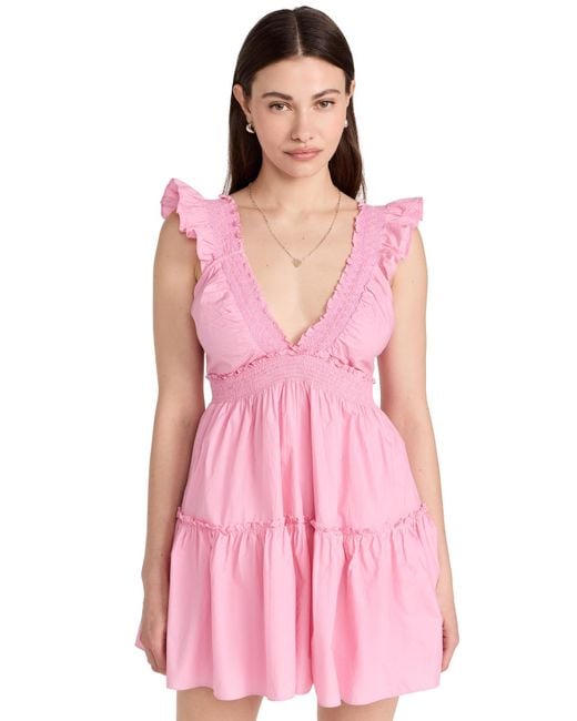 LoveShackFancy Pink Oveshackfancy Popar Dress Meon Kiss