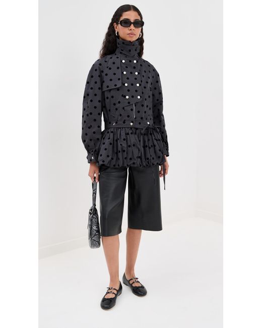 ROKH Black Puff Skirt Buttoned Double Jacket