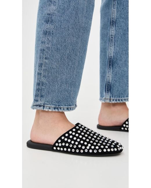 Black Suede Studio Black Shiloh Slide Mules