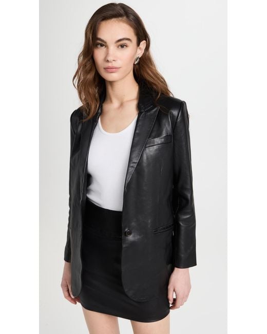 SPRWMN Black Leather Blazer