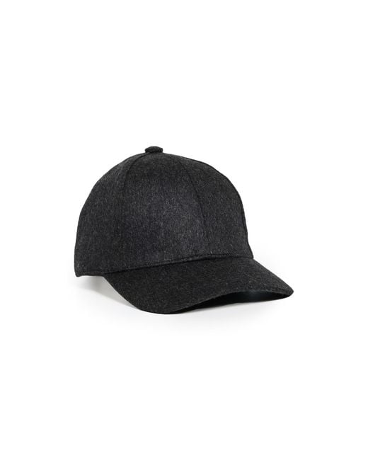 Vince Black Cashmere Baseball Cap for men