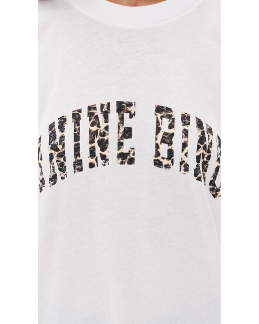 Anine Bing White Walker Tee Leopard