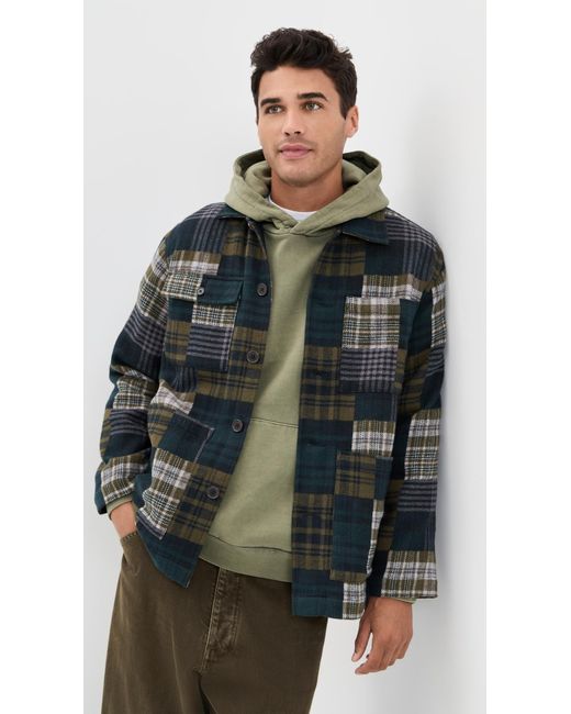 Universal Works Black Dockside Japanese Patchwork Jacket for men