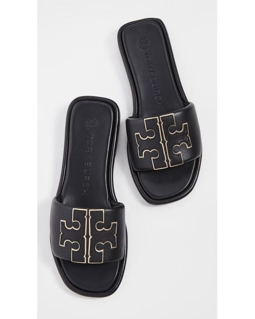 Tory Burch Black Logo Flats