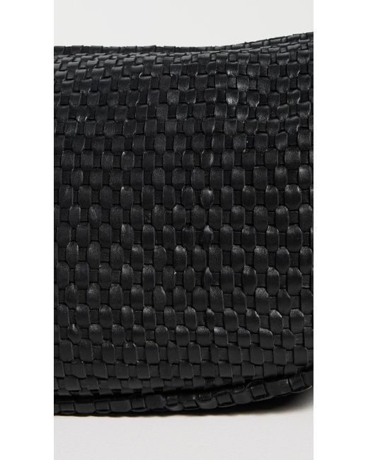 St. Agni Black Lattice Weave Crescent Bag