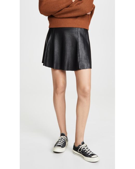 Spanx Black Faux Leather Skater Skirt