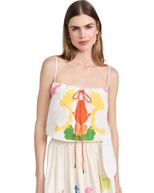 Rosie Assoulin Multicolor Drawstring Belly Top