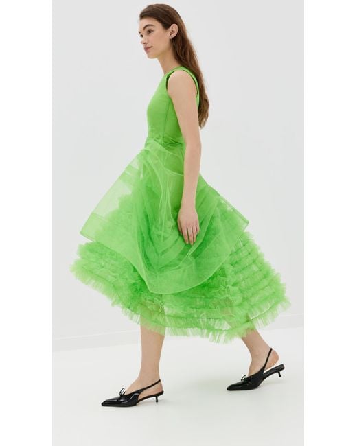 Molly Goddard Green Asher Dress