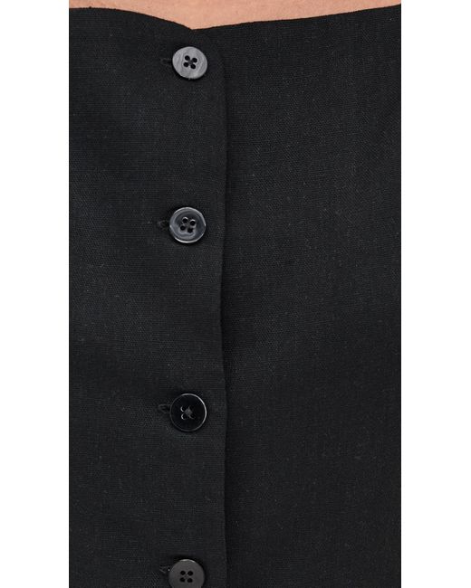 Wayf Black Button Front Top