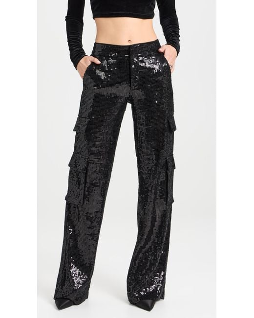 Alice + Olivia Alice + Olivia Hayes Sequin Wide Leg Cargo Pants in ...