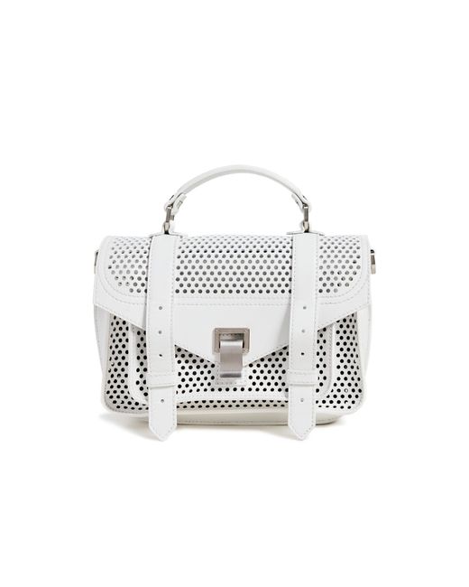 Proenza Schouler White Ps1 Tiny Bag In Perforated Leather