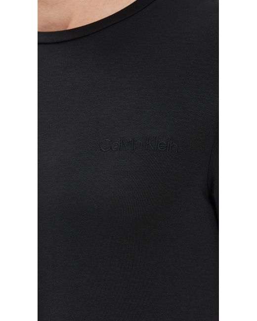 Calvin Klein Black Ultra Soft Modal Sleep Crew Neck T-Shirt for men