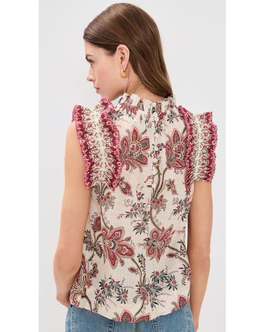 Sea Multicolor Flutter Sleeve Top