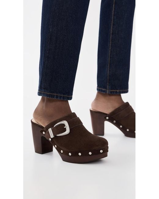 Veronica Beard Brown Larken Clogs