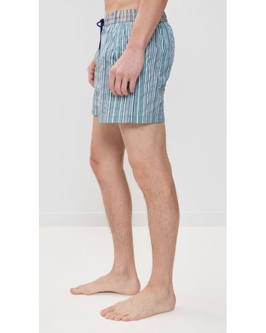 Paul Smith Blue Mixed Stripe Swim Shorts for men