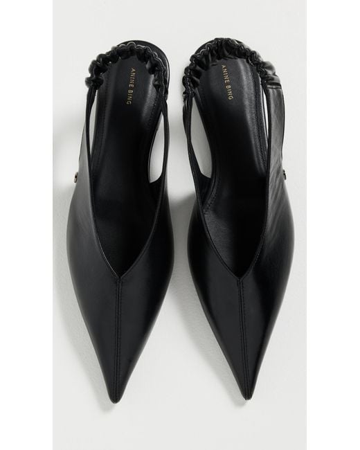Anine Bing Black Hilda Slingback Flats