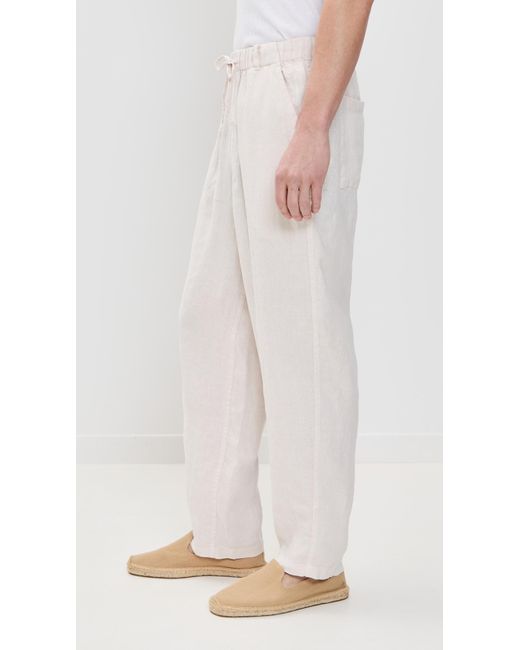 Bather White Pearl Linen Leisure Pants for men