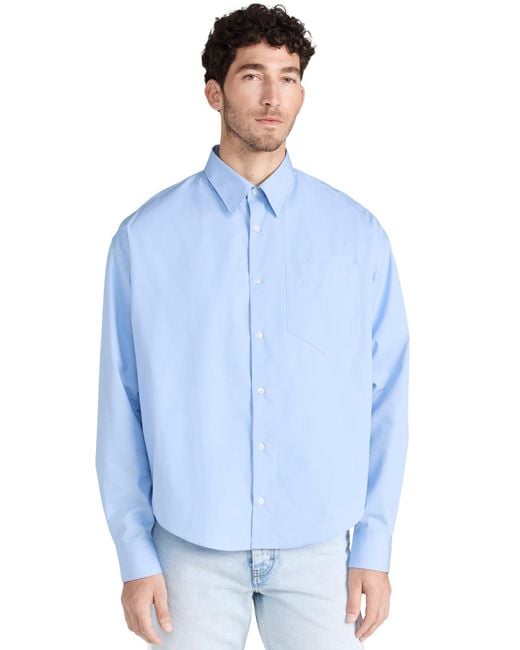 AMI Blue Ai Boxy Fit Hirt Cahere Bue for men