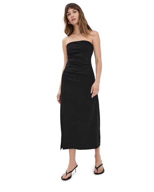 Proenza Schouler Black Shira Strapless Dress In Matte Crepe